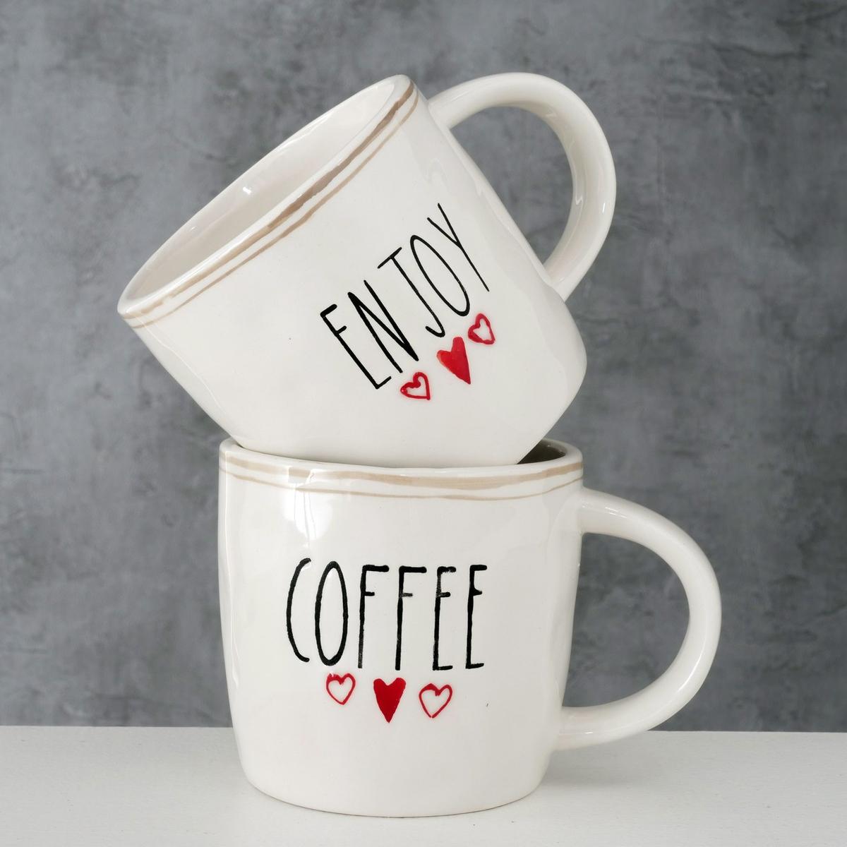 Mok ENJOY/COFFEE Wit/Zwart Ass.
