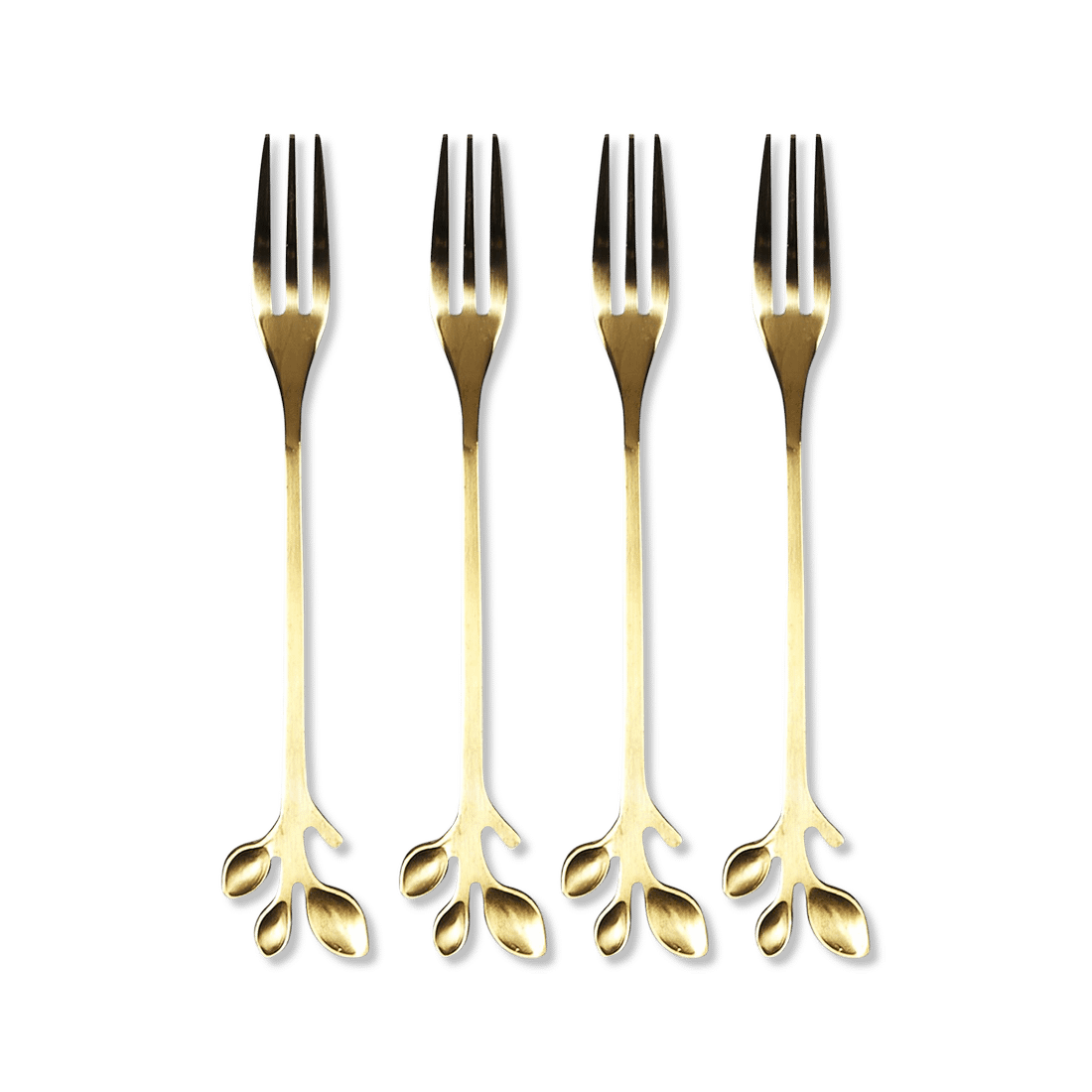 S/4 Taartvorkje FEUILLI Rvs Goud S/4 Taartvorkje FEUILLI Rvs Goud