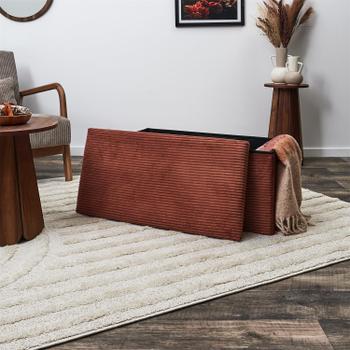 Opbergpouf COLLETE Rh Rib Terracotta Opbergpouf COLLETE Rh Rib Terracotta