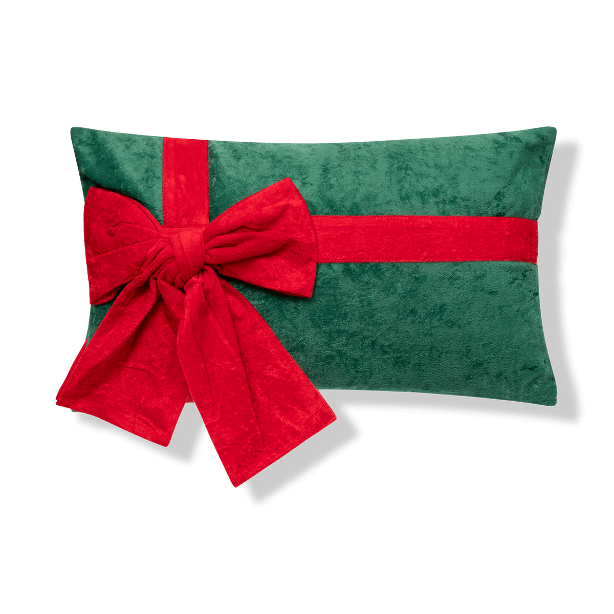 Kussen GIFTY Groen met Strik Rood