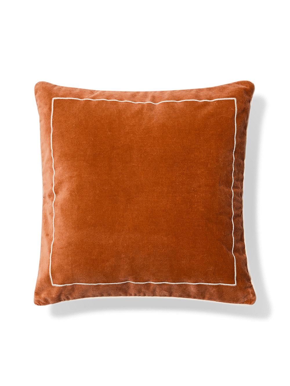 Tivani oranje kussenhoes van fluweel met borduursel 45 x 45 cm