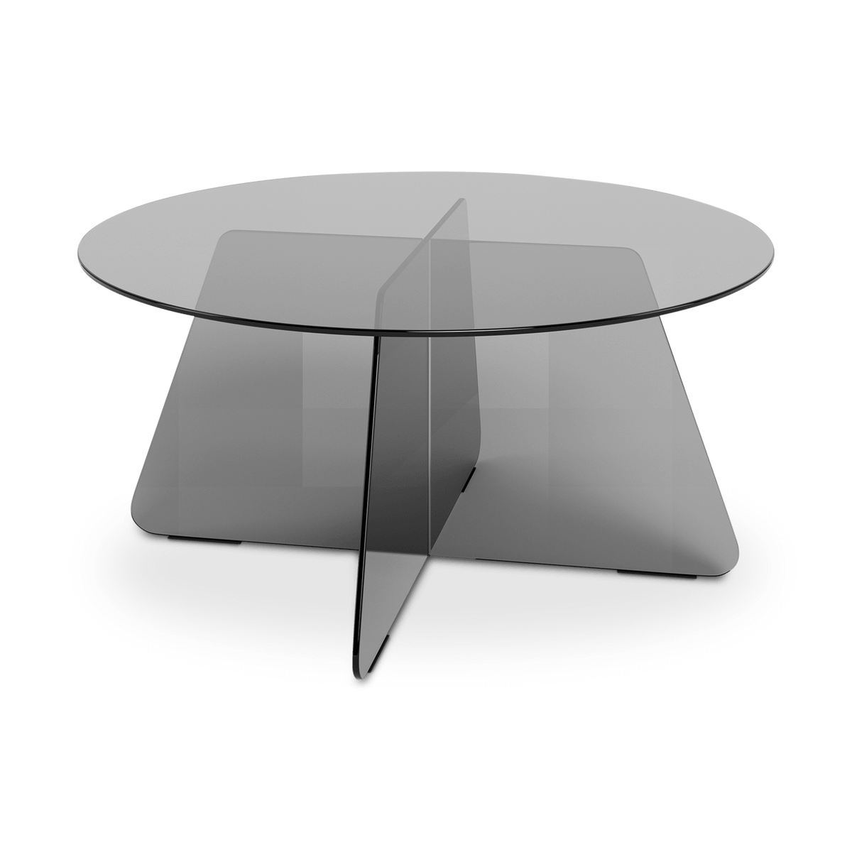 Salontafel SKOGA Ø80 Glass Smoked