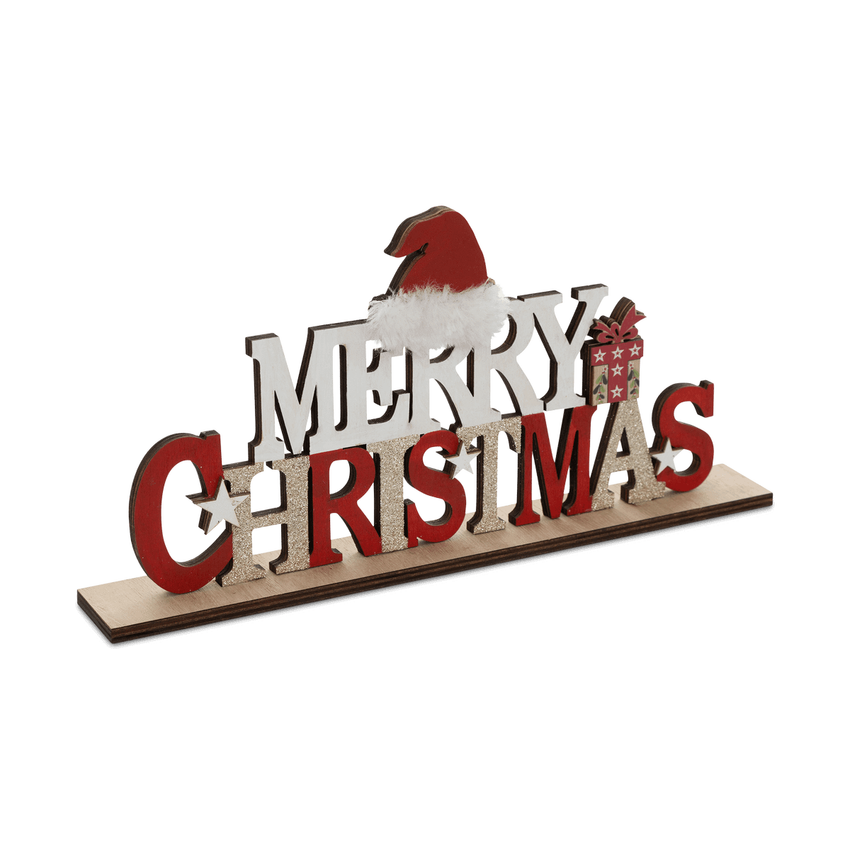 Decowood MERRY CHRISTMAS met Muts Rood