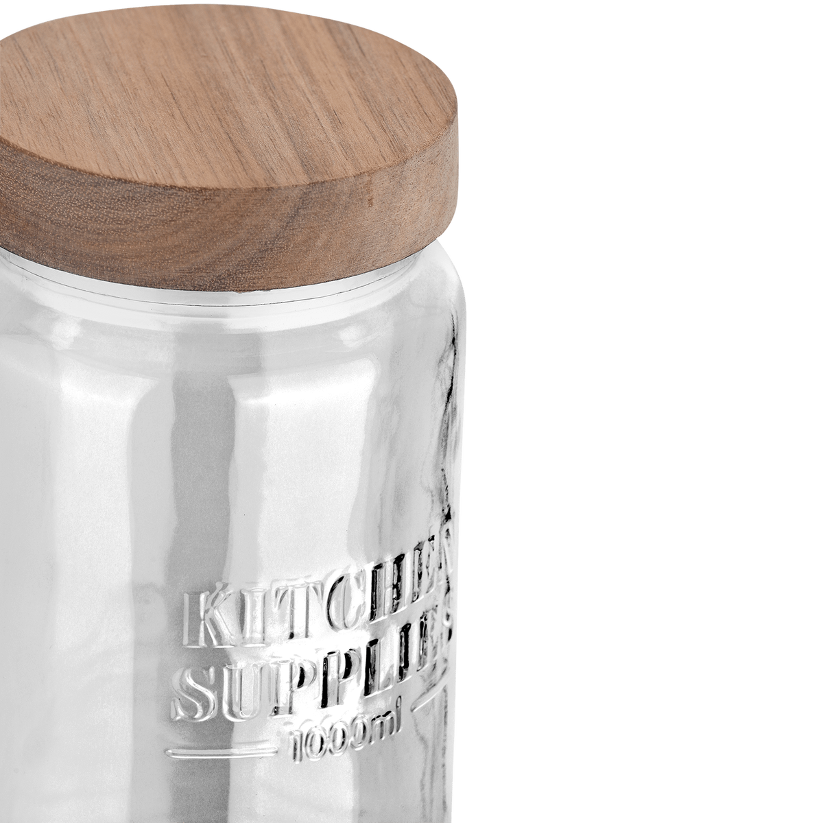 Voorraadpot DOROTA 1L Glas/Hout
