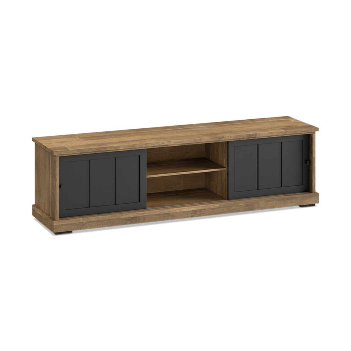 Tv-Meubel TOLUCA Old teak/Zwart B209