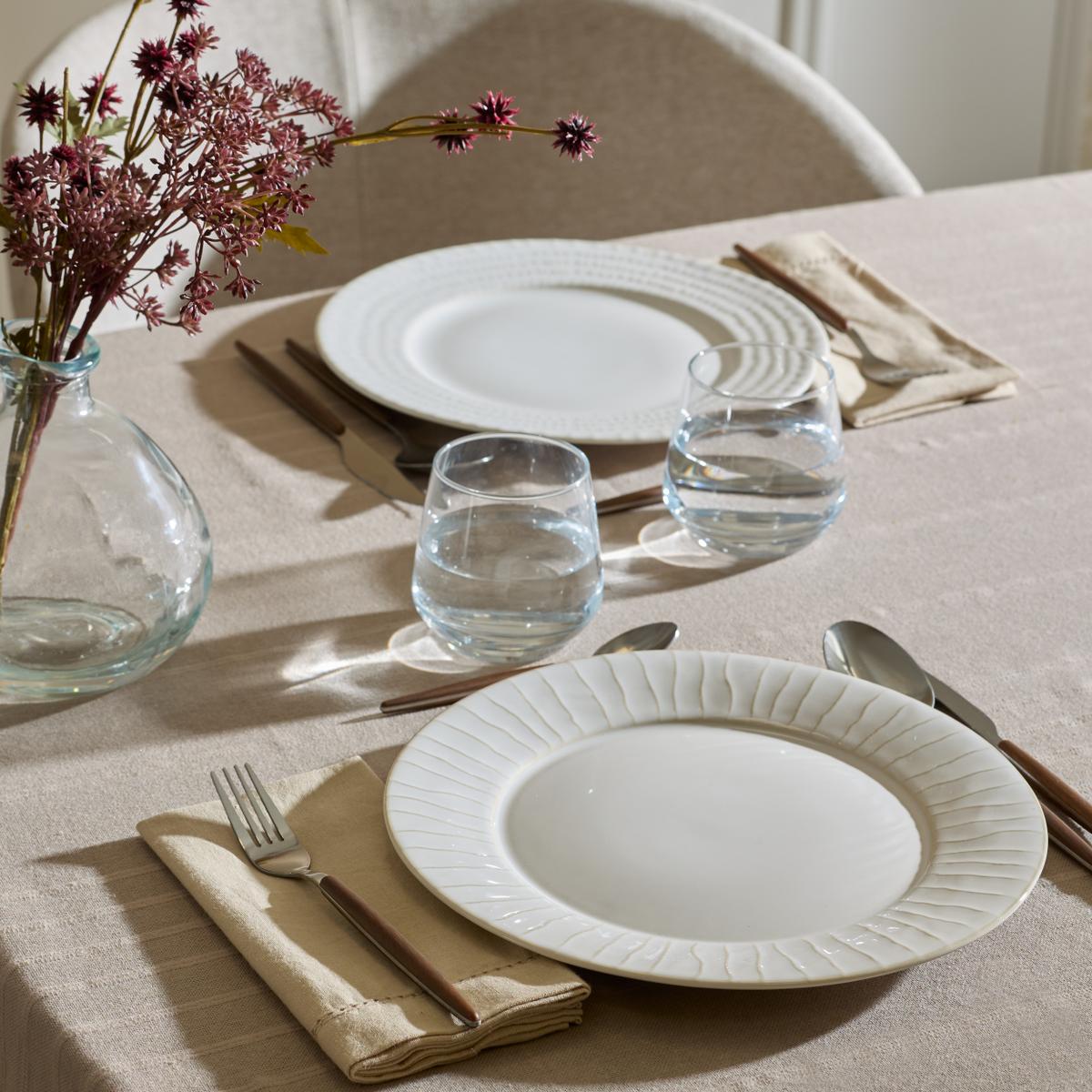 Plat Bord CAZIMA Ø27 Strepen Beige