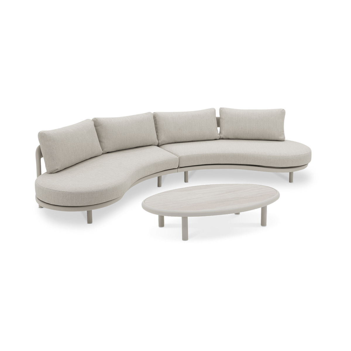Loungeset MOON CURVE Sand Linen / Pebble