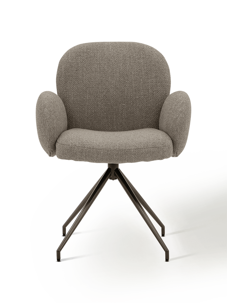Armstoel Gigi Rhytm Swivelvoet Anodic Brown
