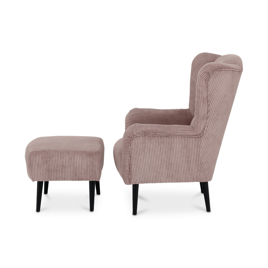 Fauteuil SPAIN met poef Poso Pink Fauteuil SPAIN met poef Poso Pink