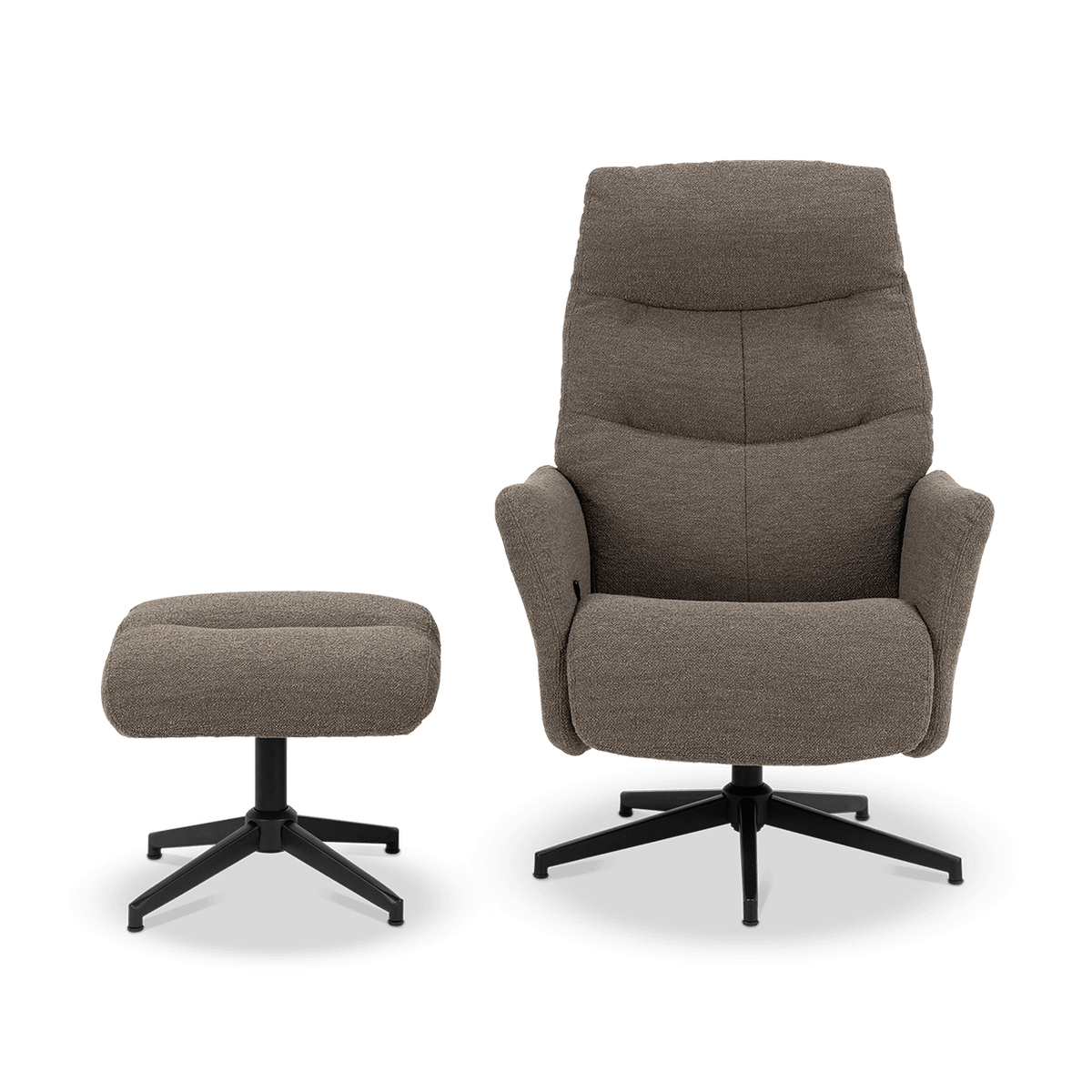 Relaxfauteuil HALDOR met poef Monza Taupe