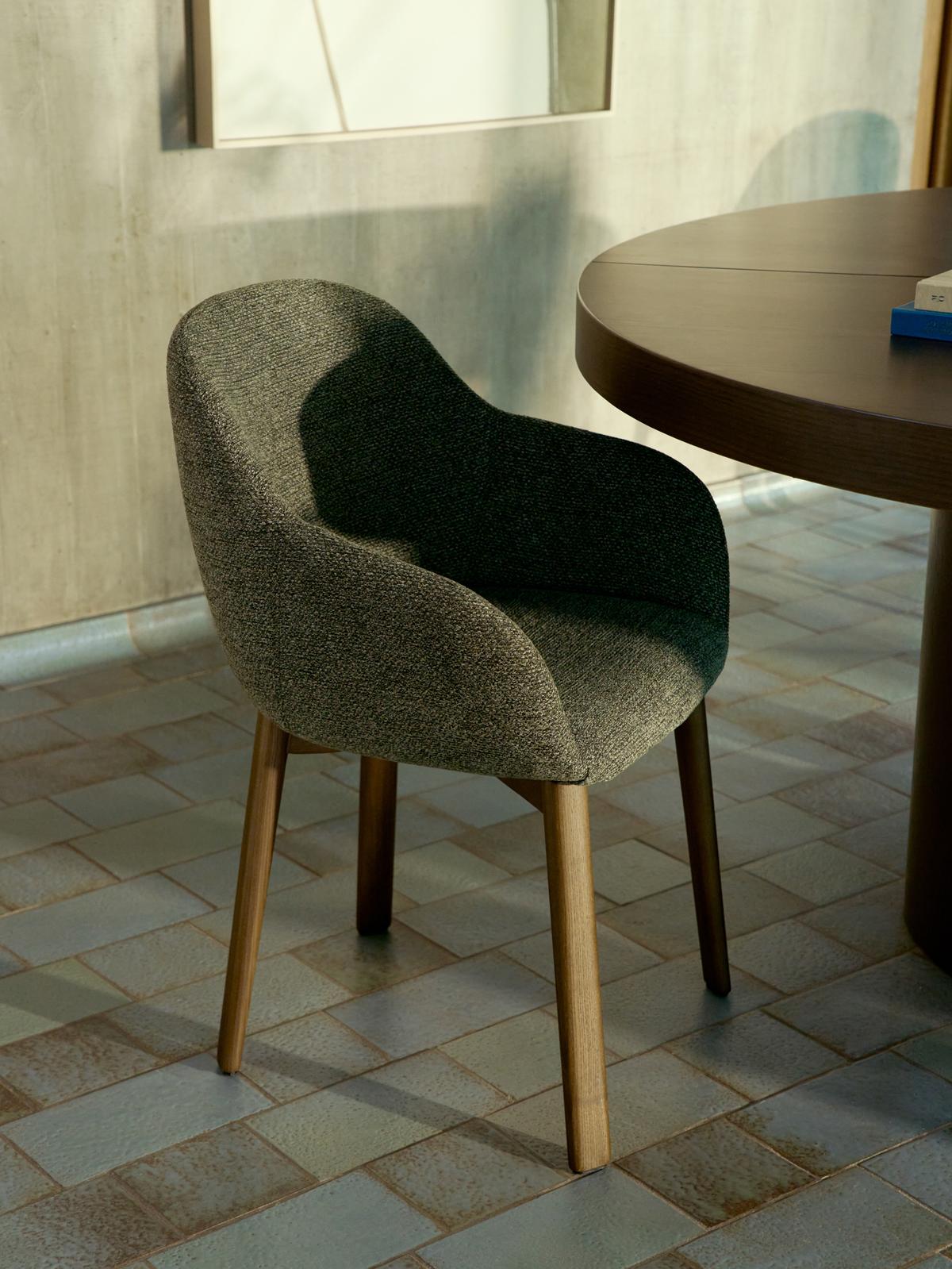 Armstoel Meila Groen/Licht hout
