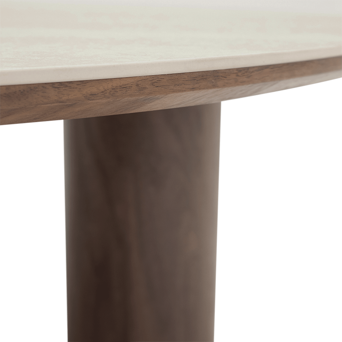 Salontafel ORBINA 110x80 Keramiek Travertijn/Walnoot