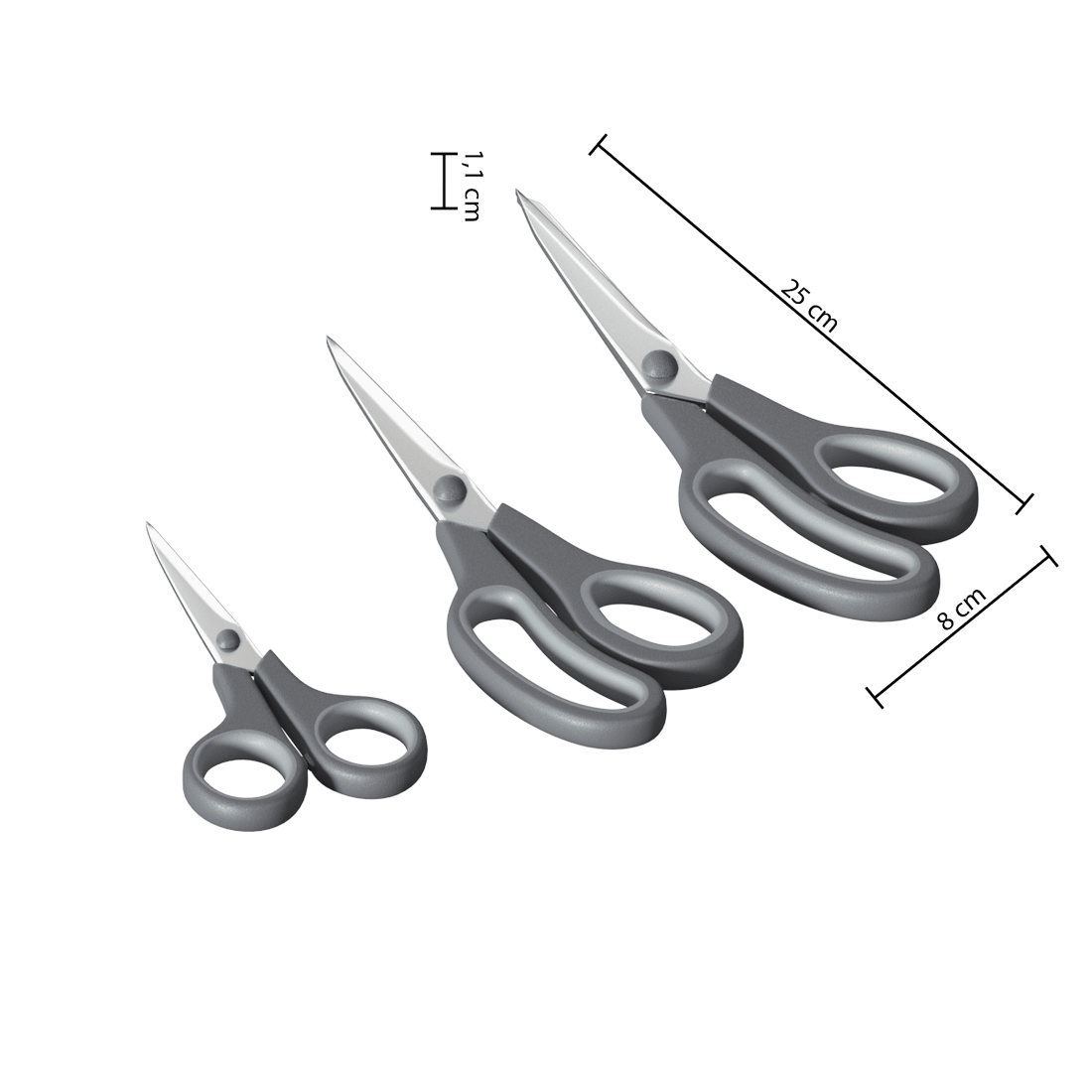 S/3 Schaar ESSIA Grijs S/3 Schaar ESSIA Grijs