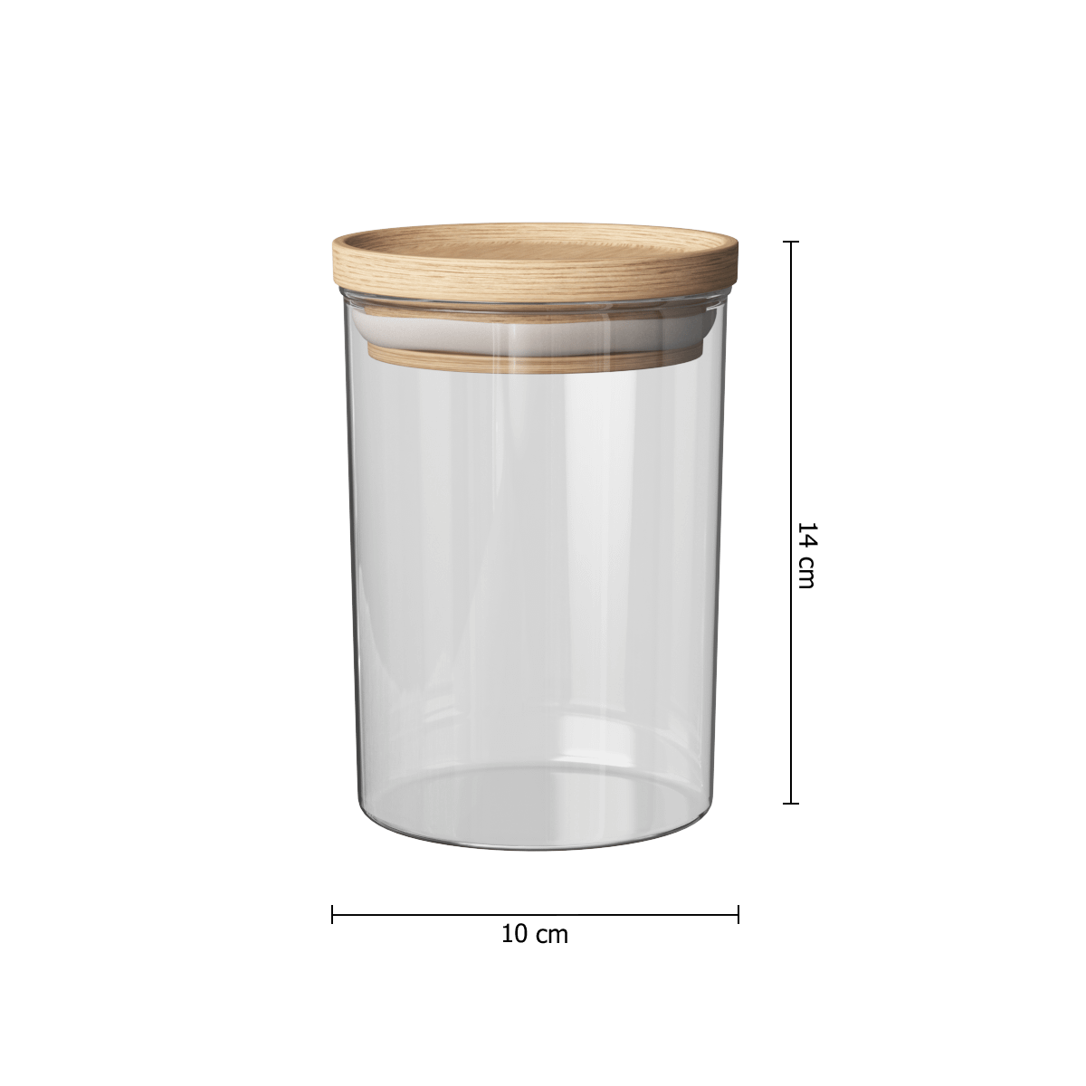 Voorraadpot BJORN Glas Hout 600ml