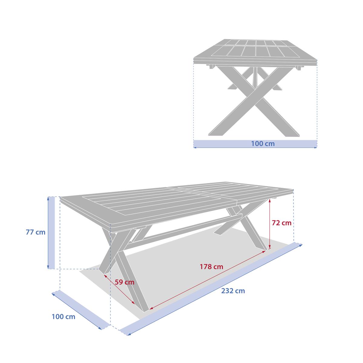 Tuintafel Verlengbaar CAMPANIA 232/308x100 Acacia 