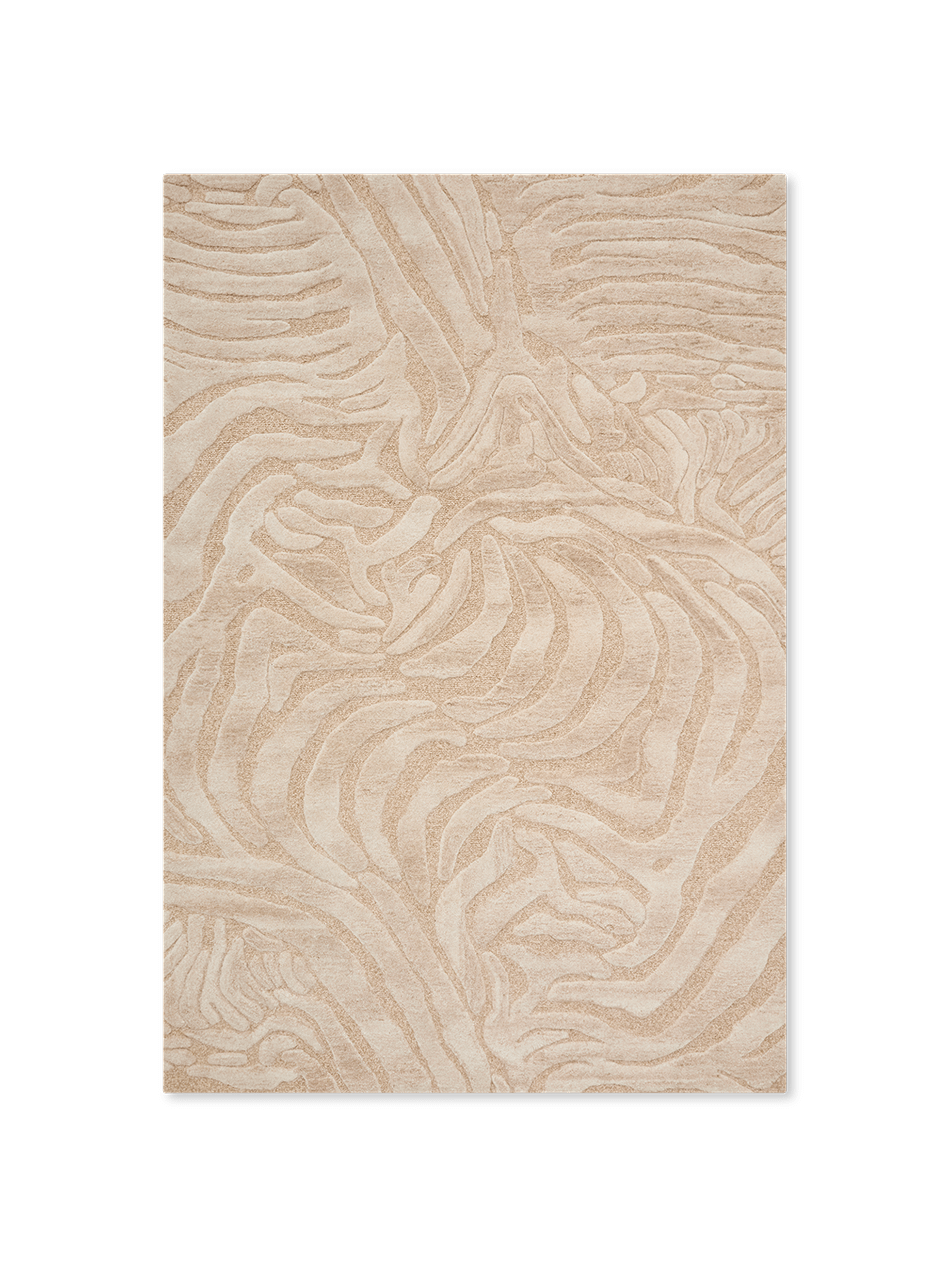 Tribet wollen tapijt met zebrajacquard 200 x 300 cm