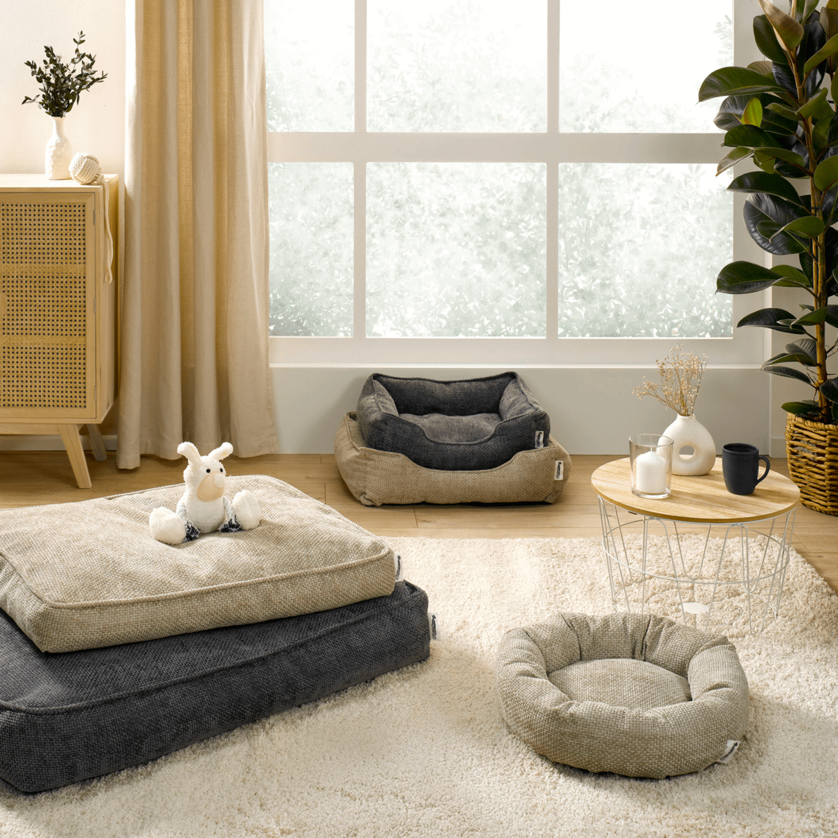 Dierenkussen OBY Ø50 Chenille Beige