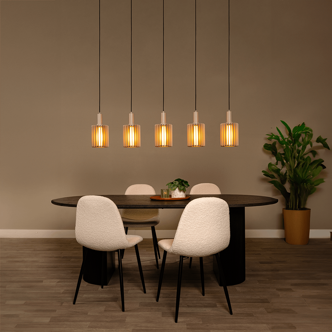Hanglamp LAMBRES 5Del. Lang Taupe
