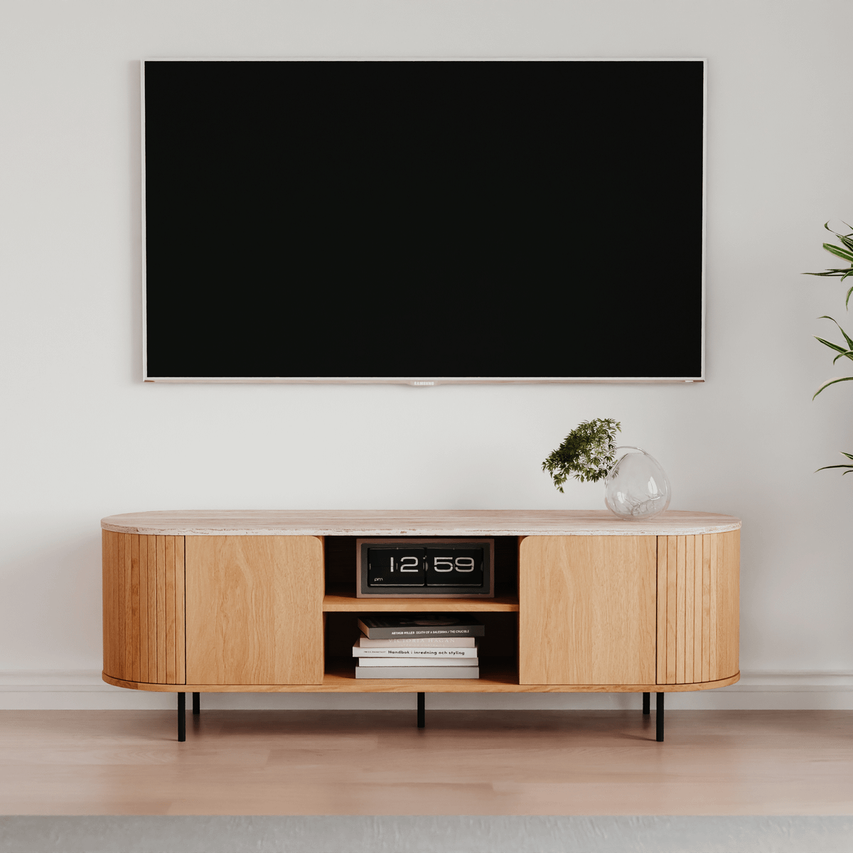 Tv-Meubel MALIK Eik/Travertijn B140