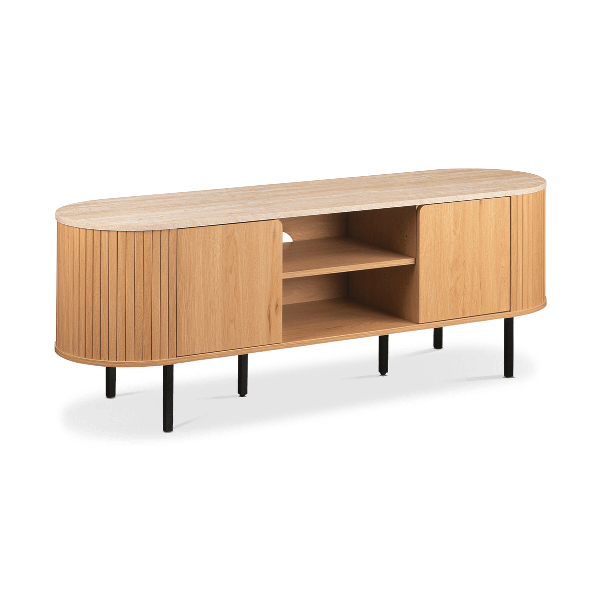 Tv-Meubel MALIK Eik/Travertijn B140