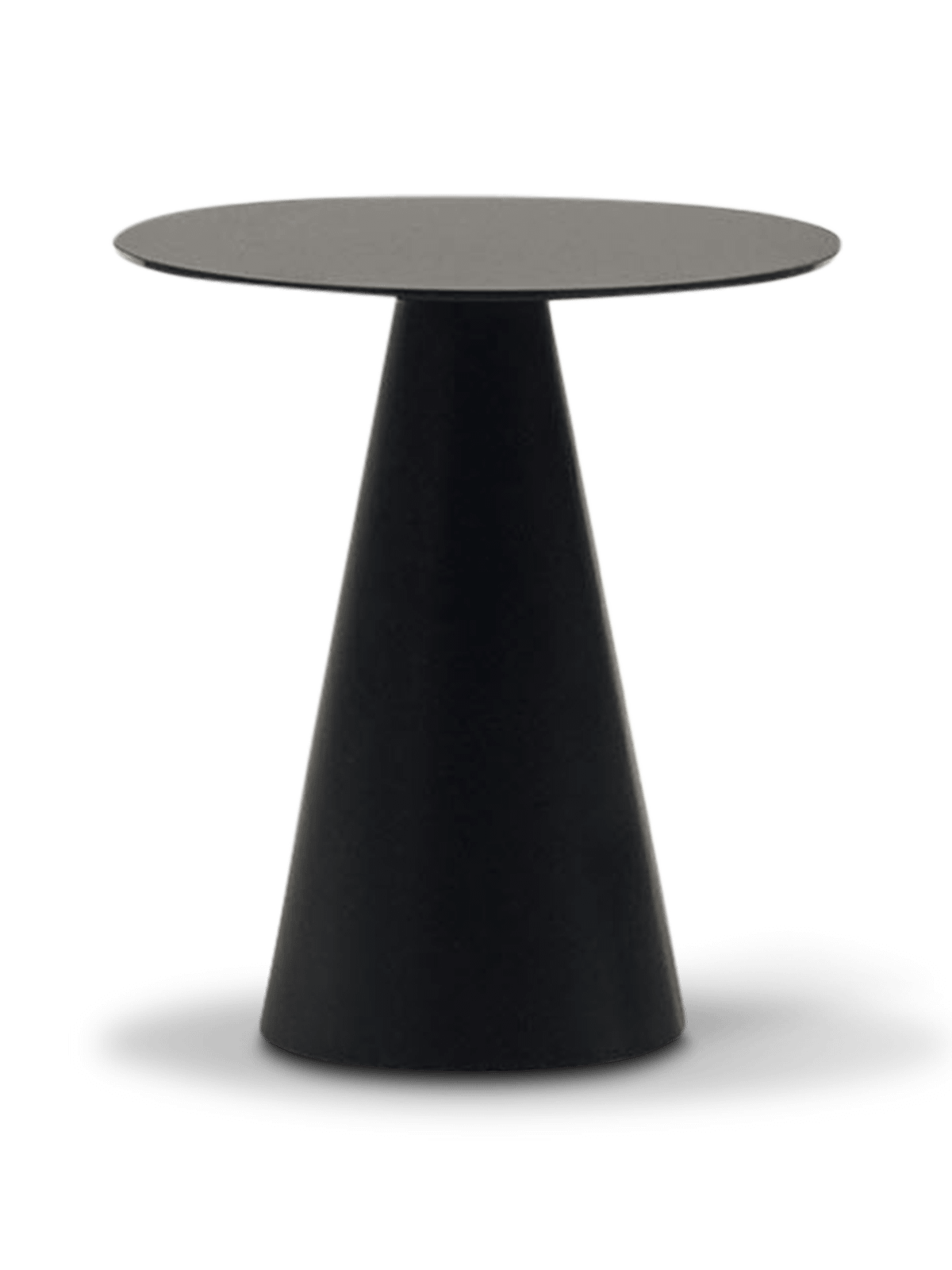 Wilshire bijzettafel van gehard glas en metaal met een zwarte afwerking, ⌀50 cm