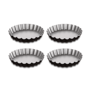 Set 4 Bakvorm BAKERY Tartelet Met. 12 cm Set 4 Bakvorm BAKERY Tartelet Met. 12 cm