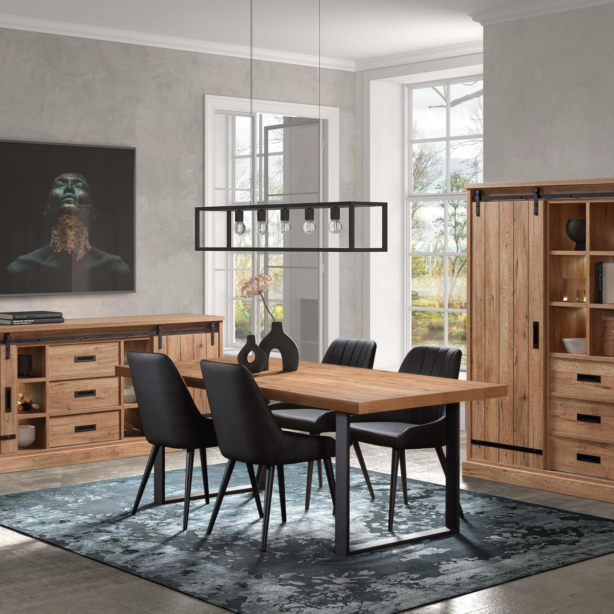 Eettafel met U-poot ABBEY Scarlet Oak 200x100