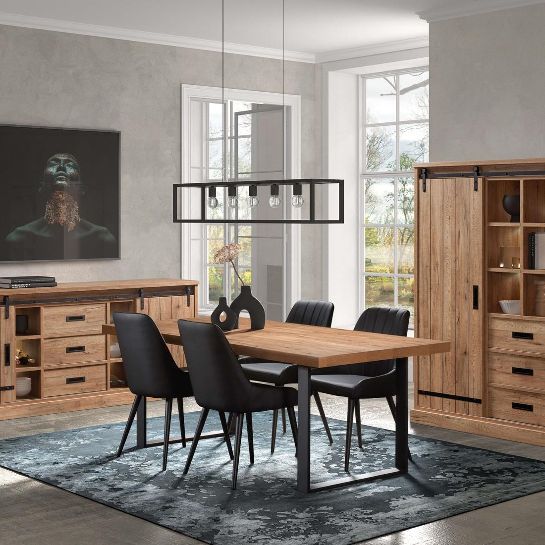 Eettafel met U-poot ABBEY Scarlet Oak 200x100 Eettafel met U-poot ABBEY Scarlet Oak 200x100