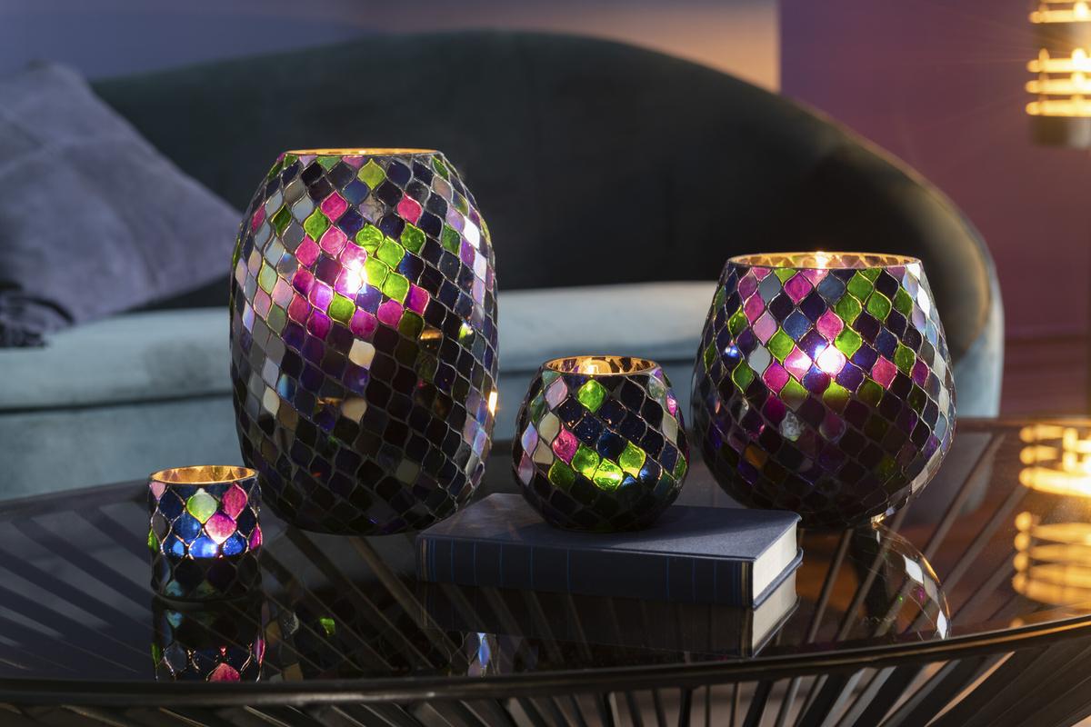 TL-Houder MOZAIK Glas Paars M