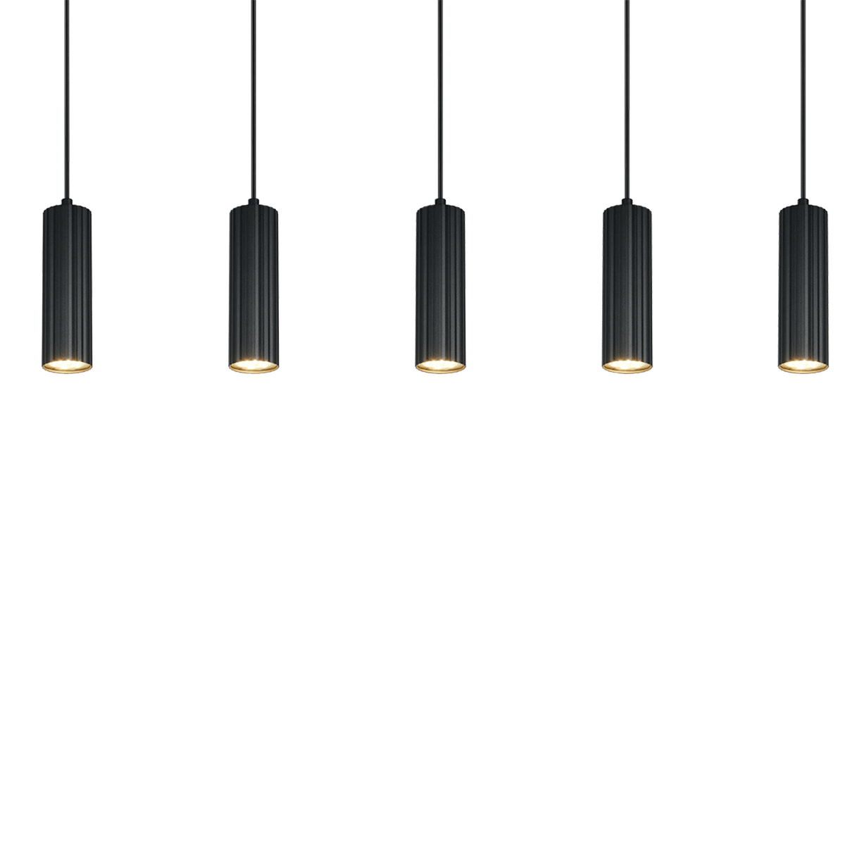 Hanglamp SOKA 5Del. Metaal Zwart