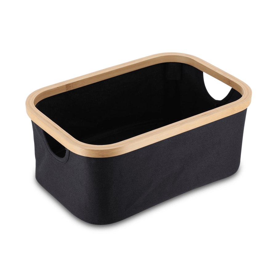 Opbergmand SOLIAM Rh. Zwart/Bamboe Opbergmand SOLIAM Rh. Zwart/Bamboe
