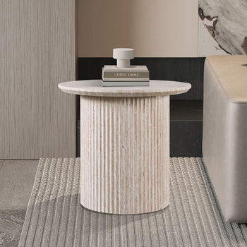 Salontafel PORTO Ø50 Travertijnlook Salontafel PORTO Ø50 Travertijnlook