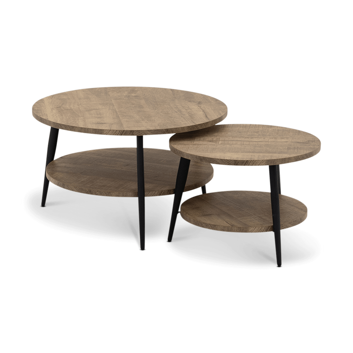 Salontafelset VEKTOR 10 Mango Ø75x45/Ø55x40