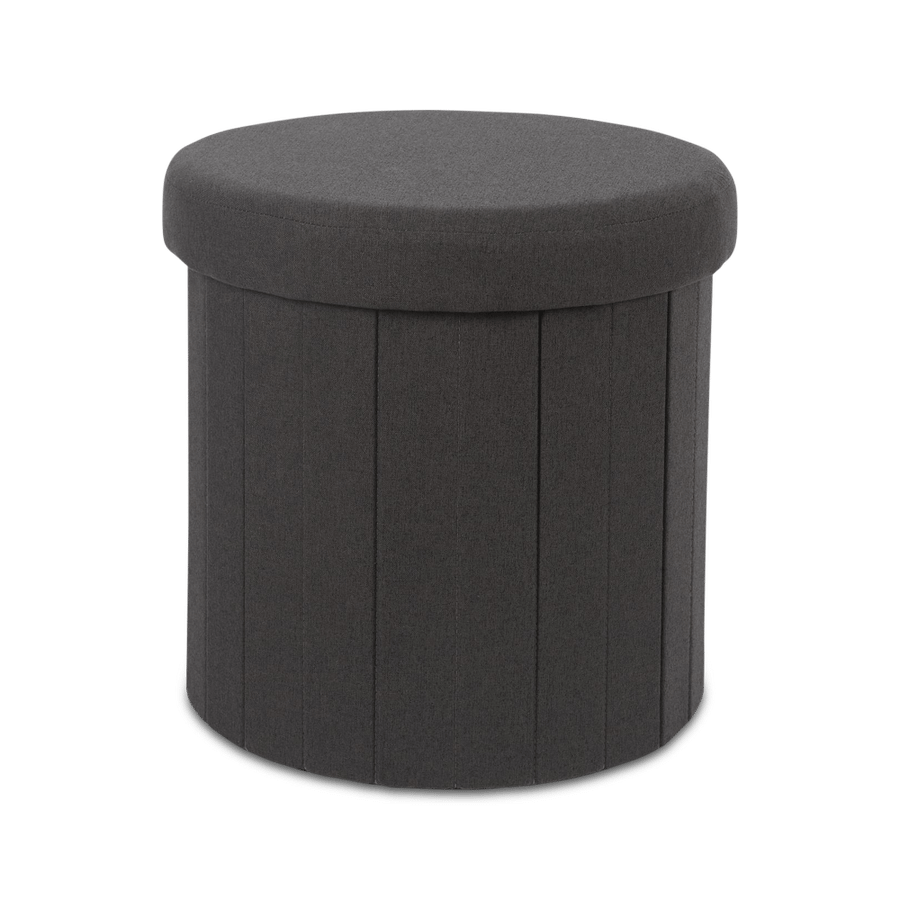 Opbergpouf DOAKA Rond Zwart Opbergpouf DOAKA Rond Zwart