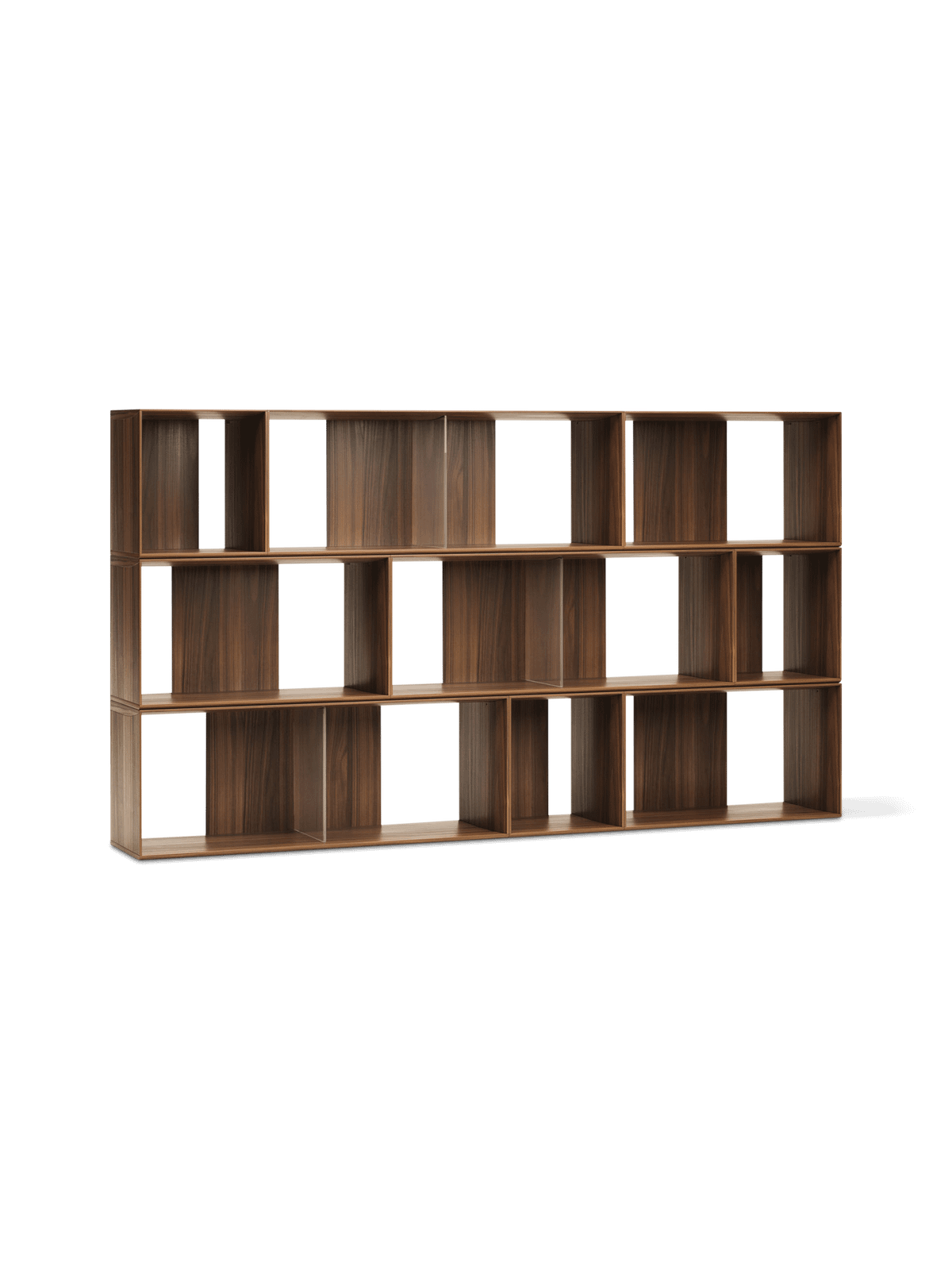 Set Litto van 9 modulaire planken in walnootfineer 202 x 114 cm