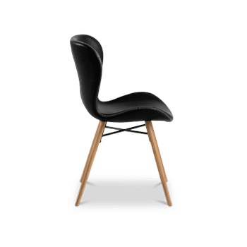 Stoel PLATS PU retro leather look black 247 Stoel PLATS PU retro leather look black 247