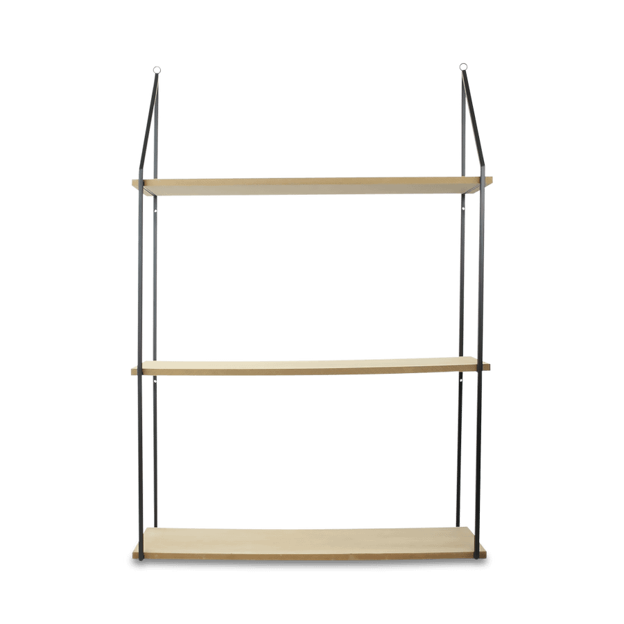 Wandrek EKSERD 3 Niveau's Hout Naturel/Metaal Zwart Wandrek EKSERD 3 Niveau's Hout Naturel/Metaal Zwart