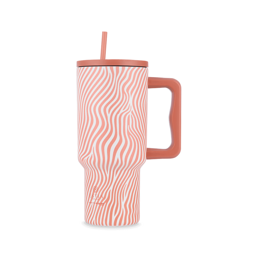 Isoleefles DAMYAN 900ml Ribbel Peach Isoleefles DAMYAN 900ml Ribbel Peach