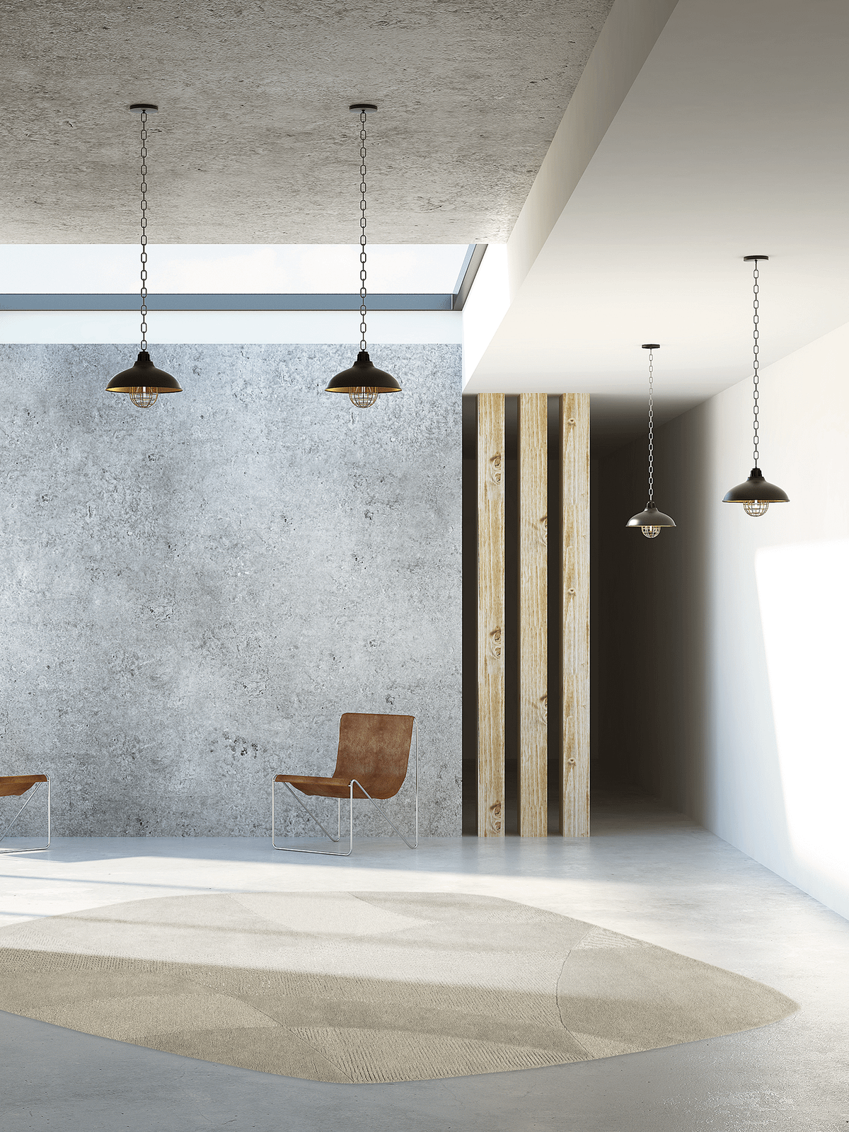 Tapijt Piana Stone Shape Light Grey 200 x 290 cm