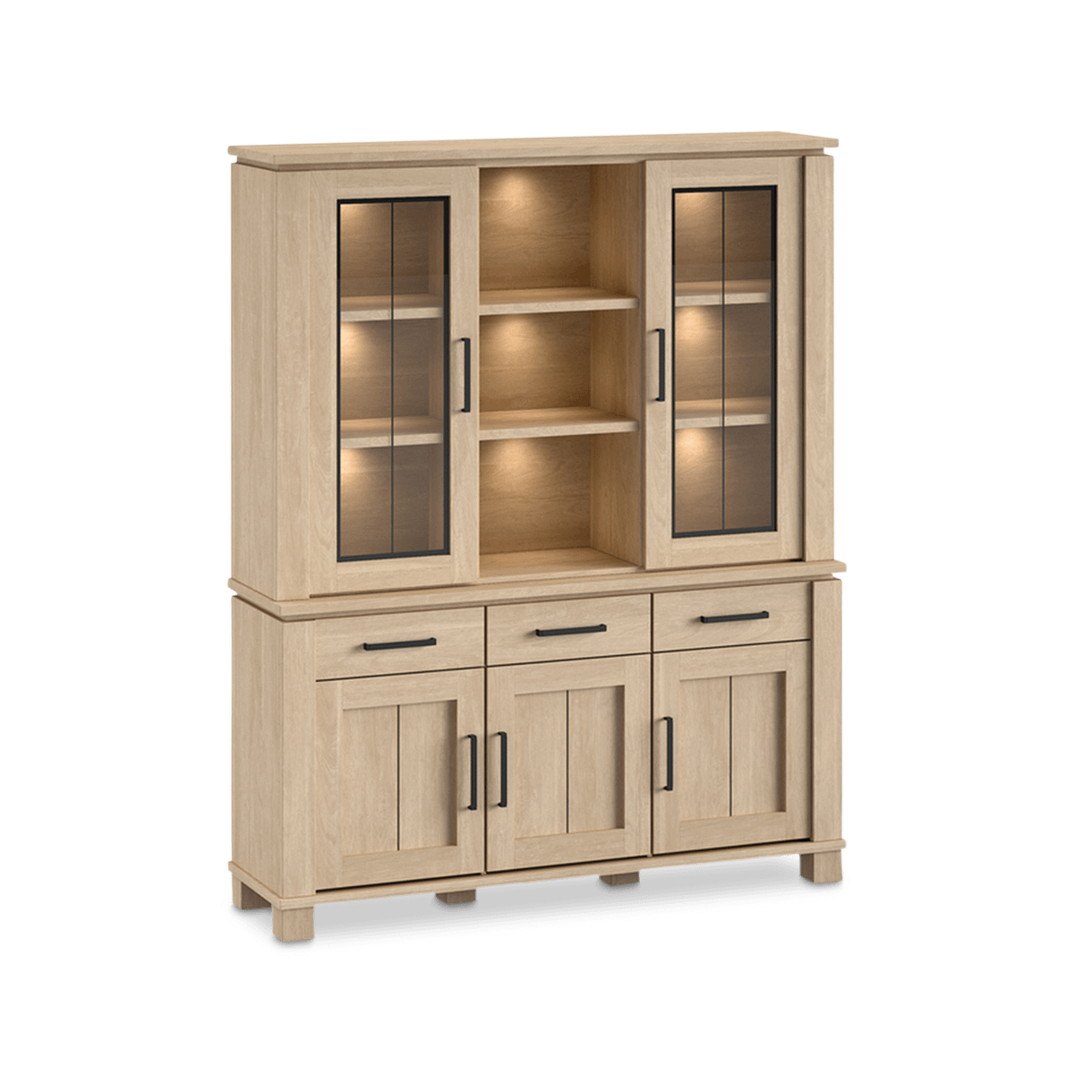Dressoir met Opzetkast BELMONTE Brushed Sand Oak B162