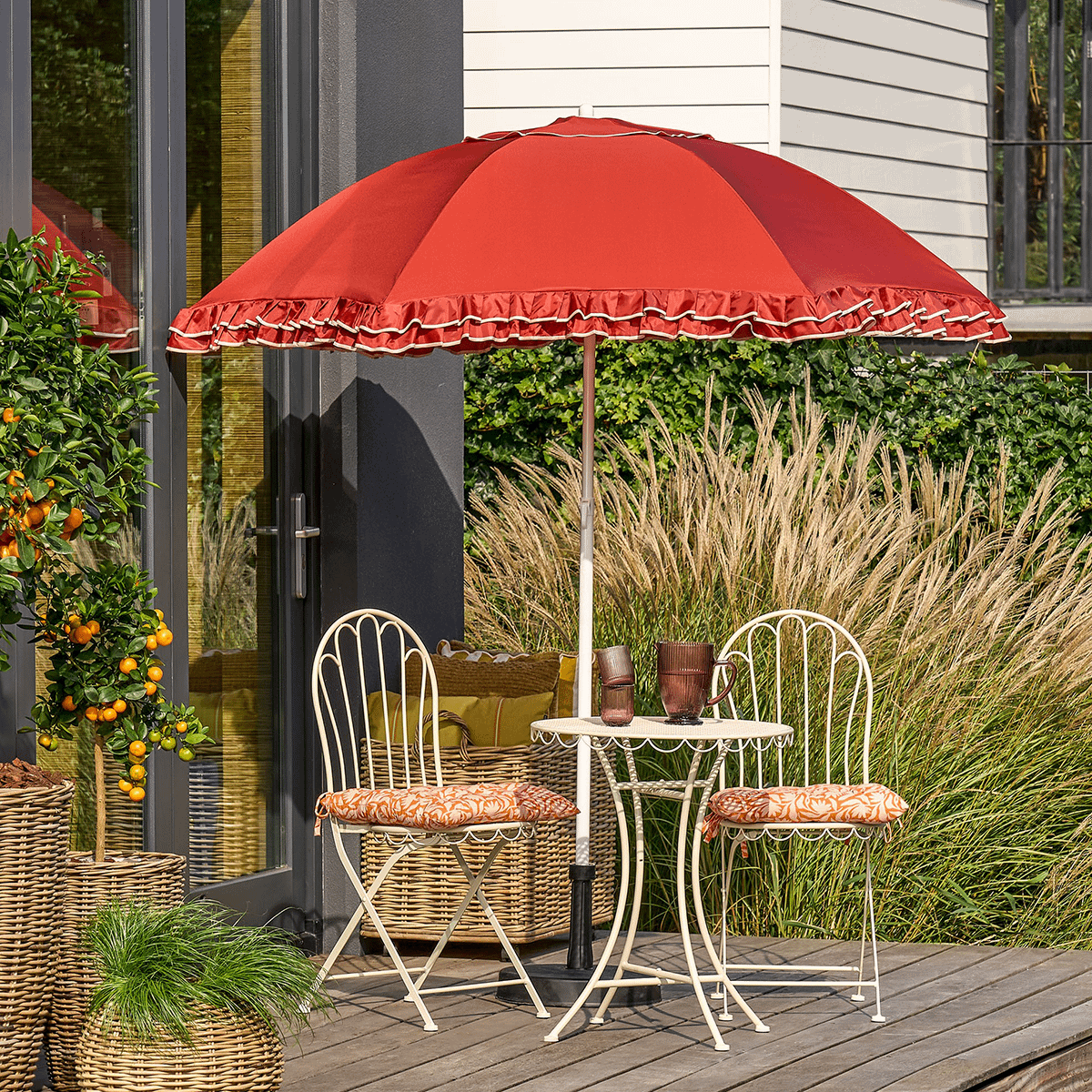 Parasol SOLINA Kantelbaar Terracotta Ø195