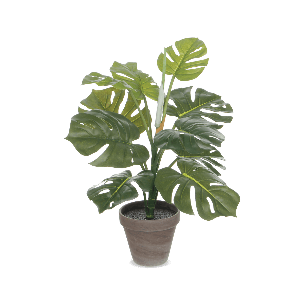 Artif. Monstera Groen in Pot Stan Grijs