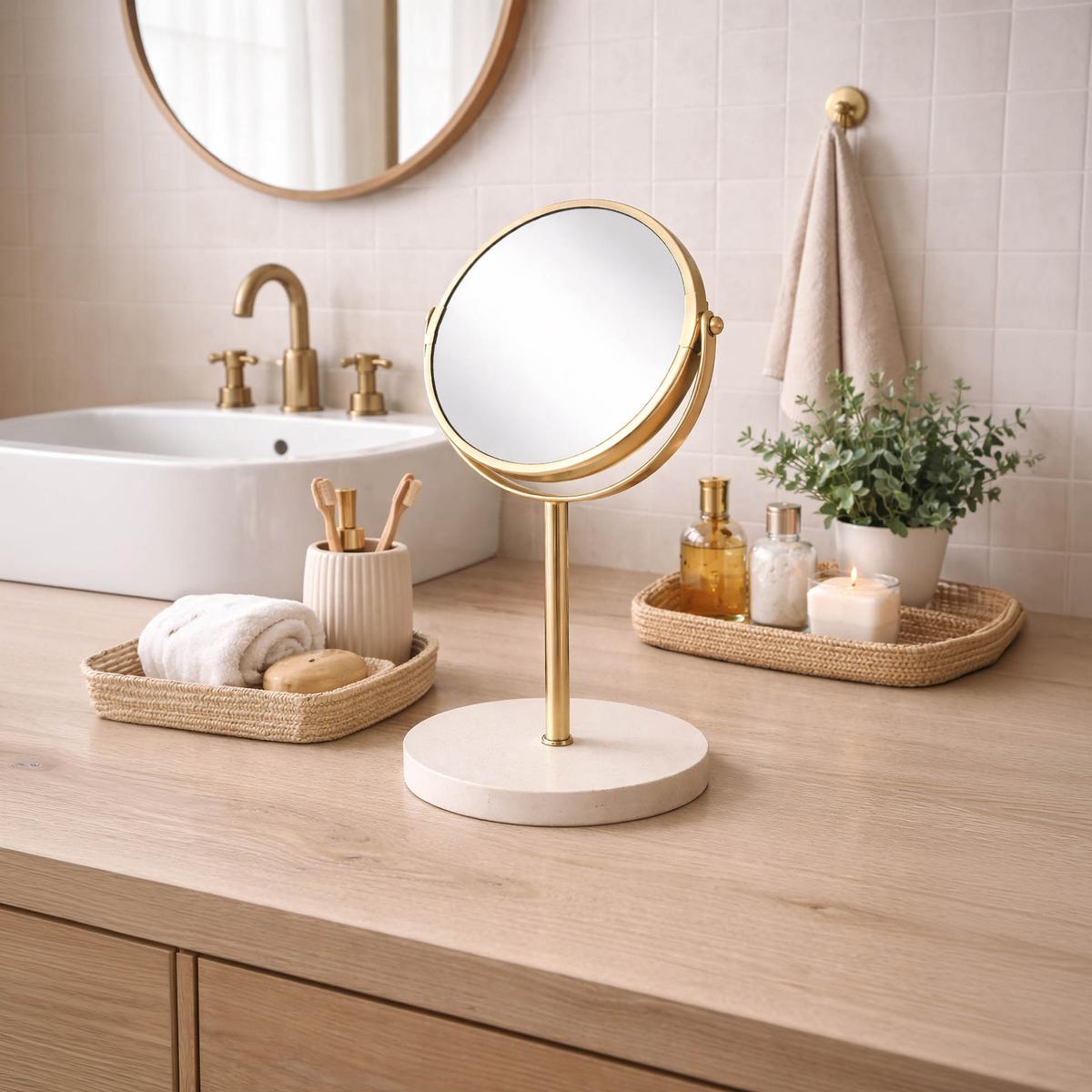 Make-upspiegel OLAVI Beige/Goud