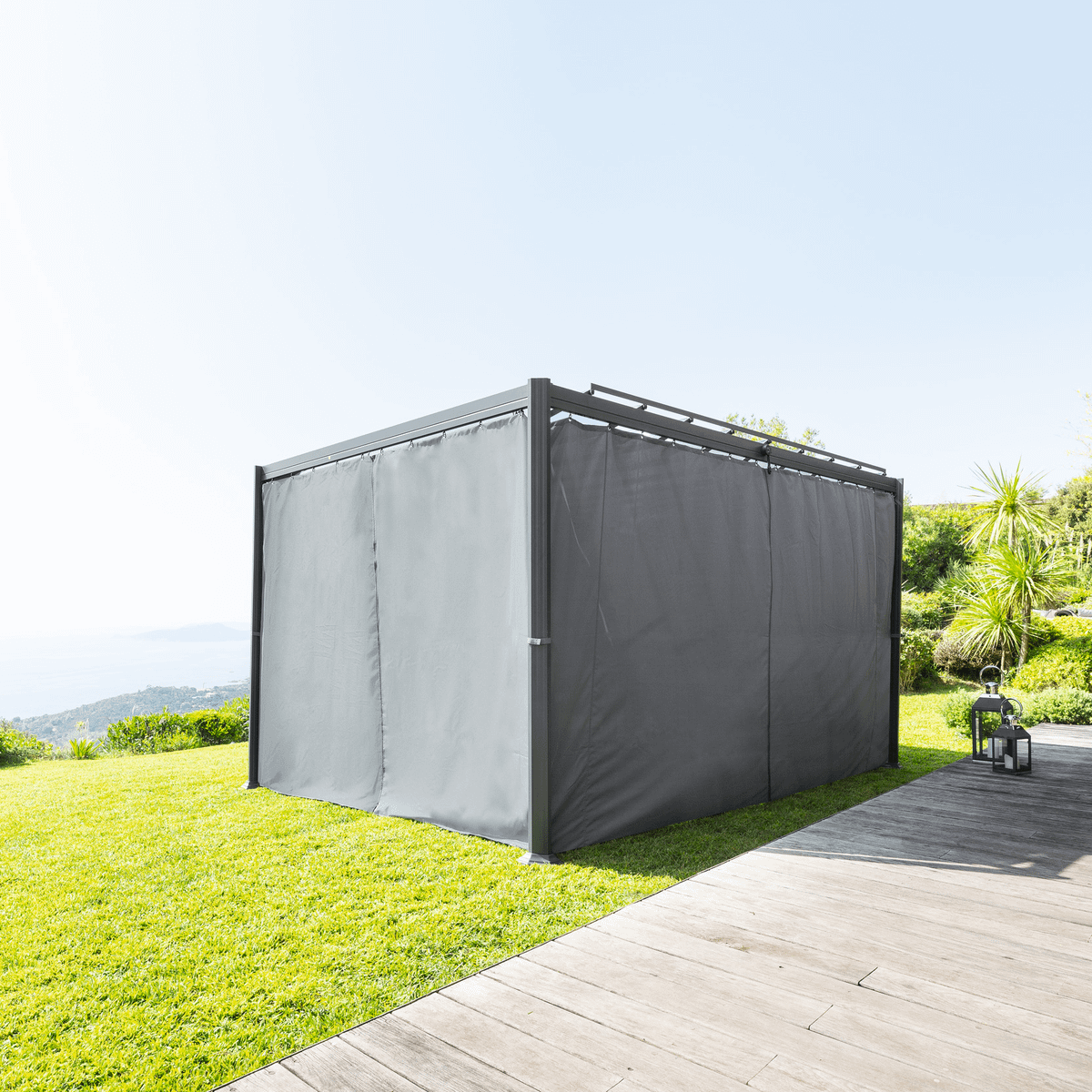 Gordijnen voor Pergola S/4 PISTOIA Grafiet 