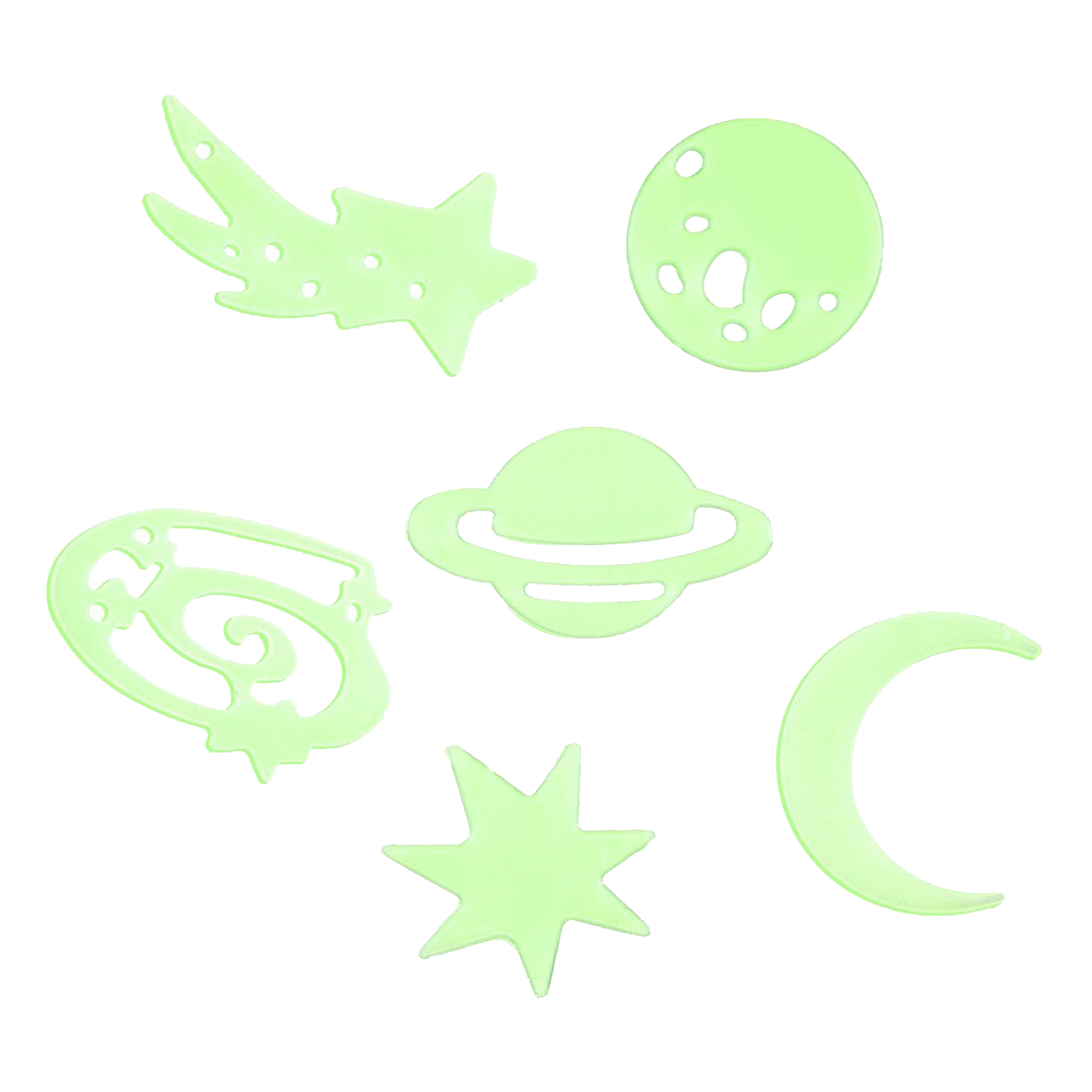 Glow in The Dark Stickers IN SPACE Ruimte Set van 24