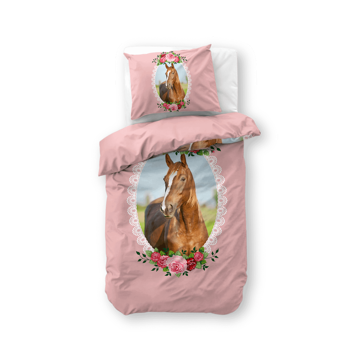 Dekbedovertrek CUTE HORSE 140 Roze