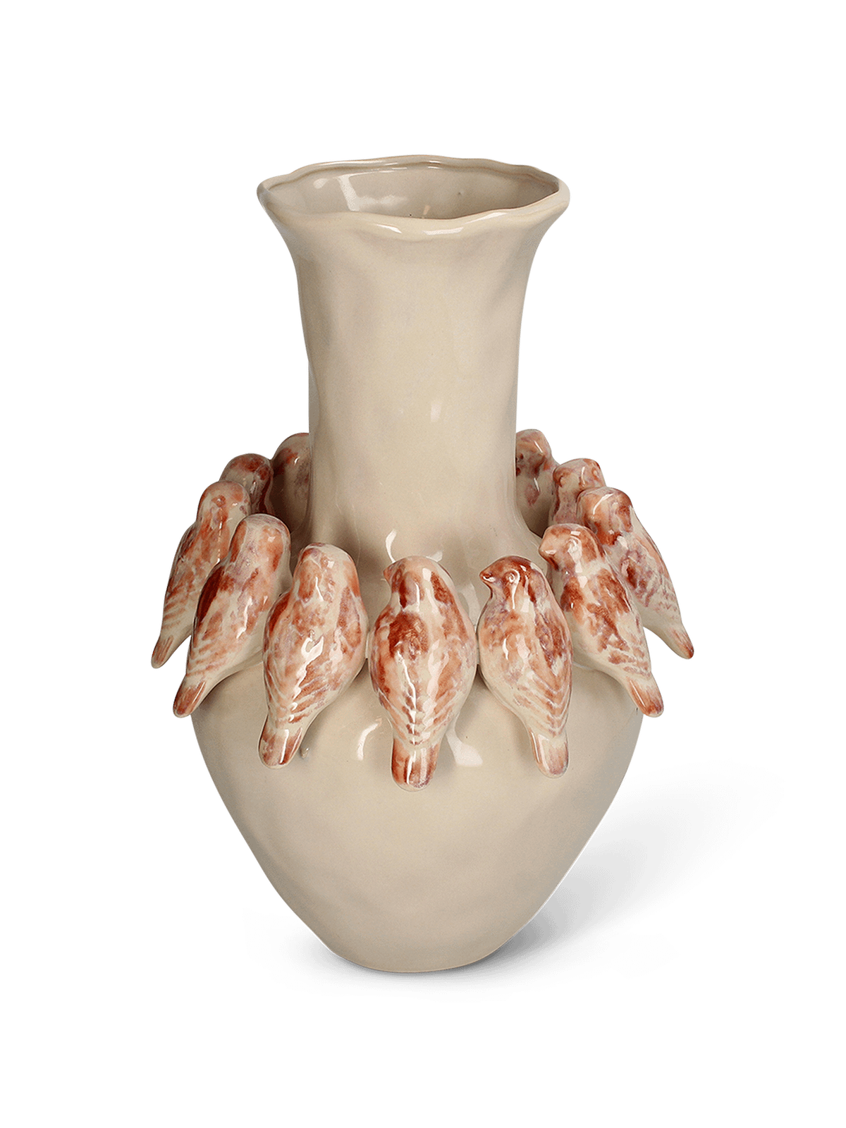 Vaas DEZSO XL Vogels Ker. Beige/Terra