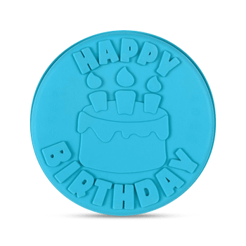 Bakvorm LILY Happy Birthday Sil. Blauw Bakvorm LILY Happy Birthday Sil. Blauw