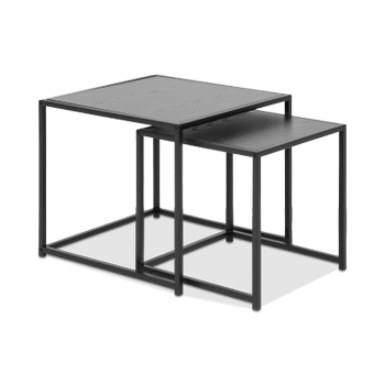 Bijzettafel Set van 2 BOKSKAP Ash Black Bijzettafel Set van 2 BOKSKAP Ash Black