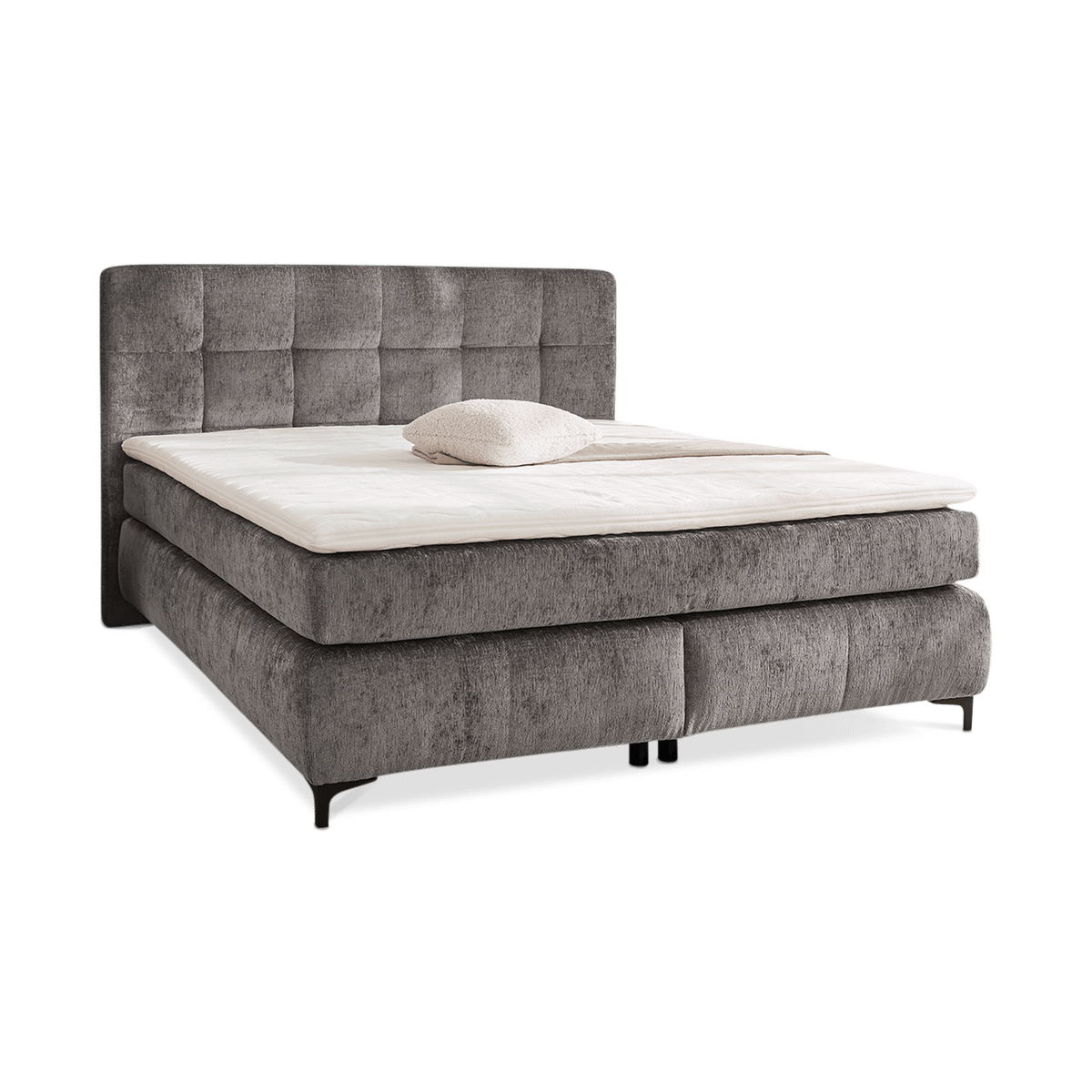 Boxspring ALKMAAR Chenille Grijs 180x200
